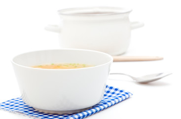 Vegetable soup, Isolated on white background