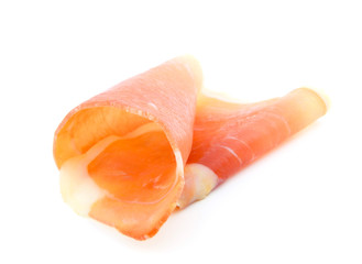 A slice of ham, on white background.