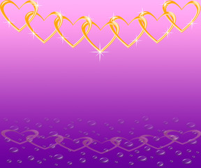 frame of golden hearts