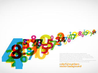 Colorful numbers_abstract background.