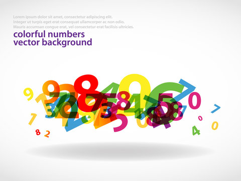 Abstract colorful numbers background