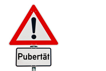 Schild Achtung Pubertät 