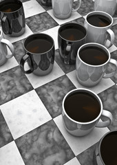 Coffee checkers board game