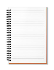 isolated white notebook on white background