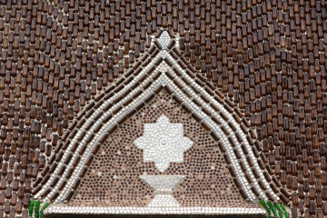 glass bottle architecture in thai asian temple