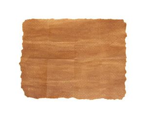 the old crumpled paper isolated on white