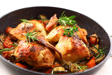 Roasted chicken with vegetable