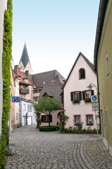Fototapeta na wymiar Small old town square, Bavaria, Germany