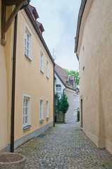 Narrow street in small european town