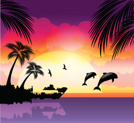 Obraz premium Tropical sunset