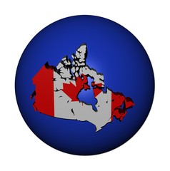 Canada map flag on blue sphere illustration
