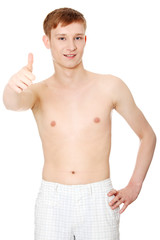 Fototapeta premium Young man clothed for summer