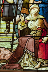 Mary and child stained glass window