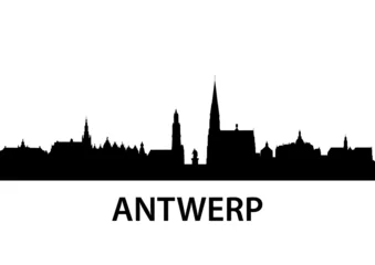Stickers pour porte Anvers Skyline Anvers