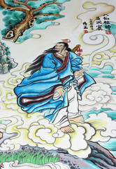 Obraz na płótnie Canvas Chinese art painting on wall of shrine
