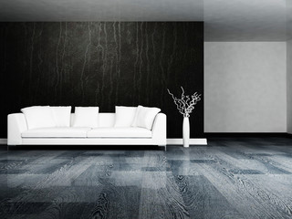 Modern  interior design of living room with a  sofa