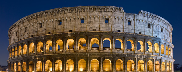 Colosseo notturno, Roma - obrazy, fototapety, plakaty