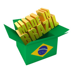 Made in Brazil. 3d concept illustration isolated on white