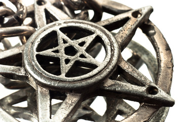 Pentagram with reflection macro shot