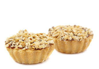 cake topped with peanuts