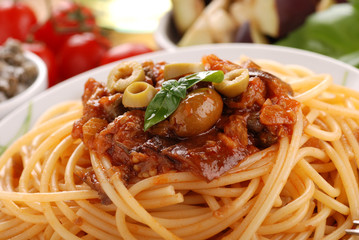 spaghetti alla caponata - tre