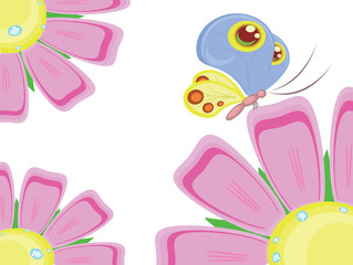 Flowers and butterfy