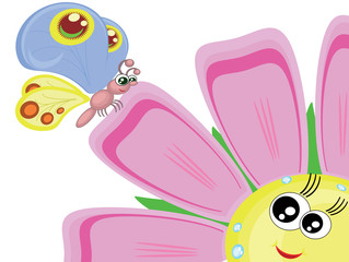 Flower and butterfly