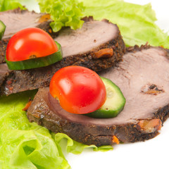 three peaces of meat