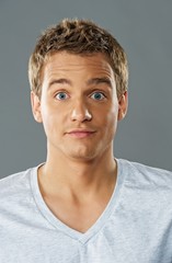 Fototapeta premium Young handsmoe funny man