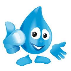 Wassertropfen mit Gesicht zeigt