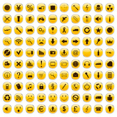 yellow circle icons set