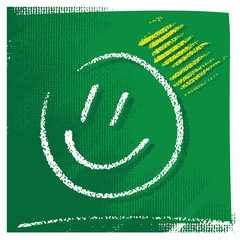 smiling face icon, artistic freehand drawing
