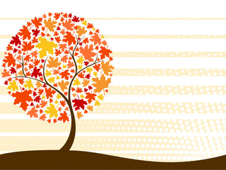 Quirky autumn tree background. Includes Transparencies