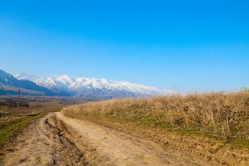 Landscape of the mountain road
