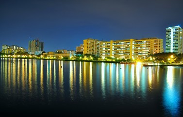 Pandan Reservoir waterfront by night