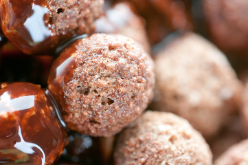 Breakfast. Chocolate balls.