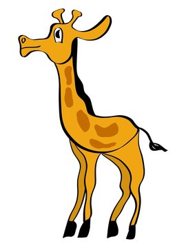 Cartoon illustration of giraffe. Vector
