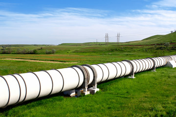 Industrial pipe with gas and oil - obrazy, fototapety, plakaty
