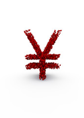Obraz premium yen sign made of thousands of smaller ones easy to colorize