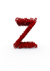 letter Z made of thousands of smaller ones easy to colorize