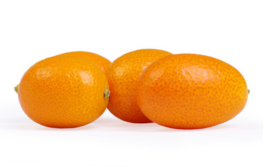 Group kumquat isolated on the white background
