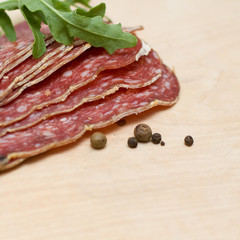 Salami sausage - gourmet background