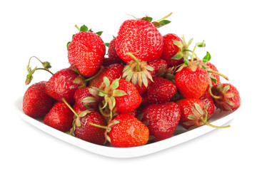 Fresh ripe strawberries on a white background isolated