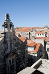 Fototapeta premium Church tower in Walled City of Dubrovnic in Croatia Europe