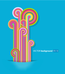 Abstract lines with blue background.