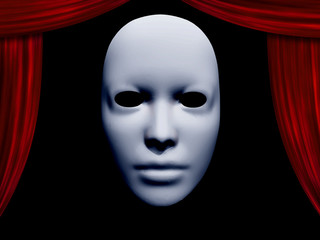 human face mask and curtains