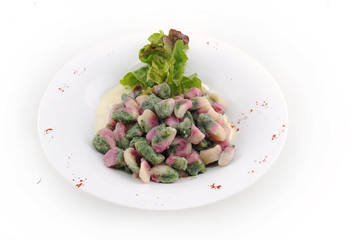 octopus salad with sauce and lettuce