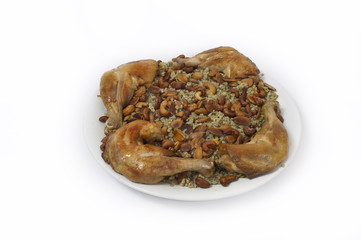 roasted chicken with rice middle eastern food 
