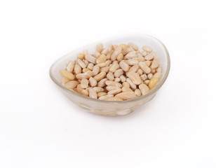 Cannellini beans on a white background