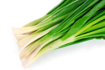 Green onion isolated on white